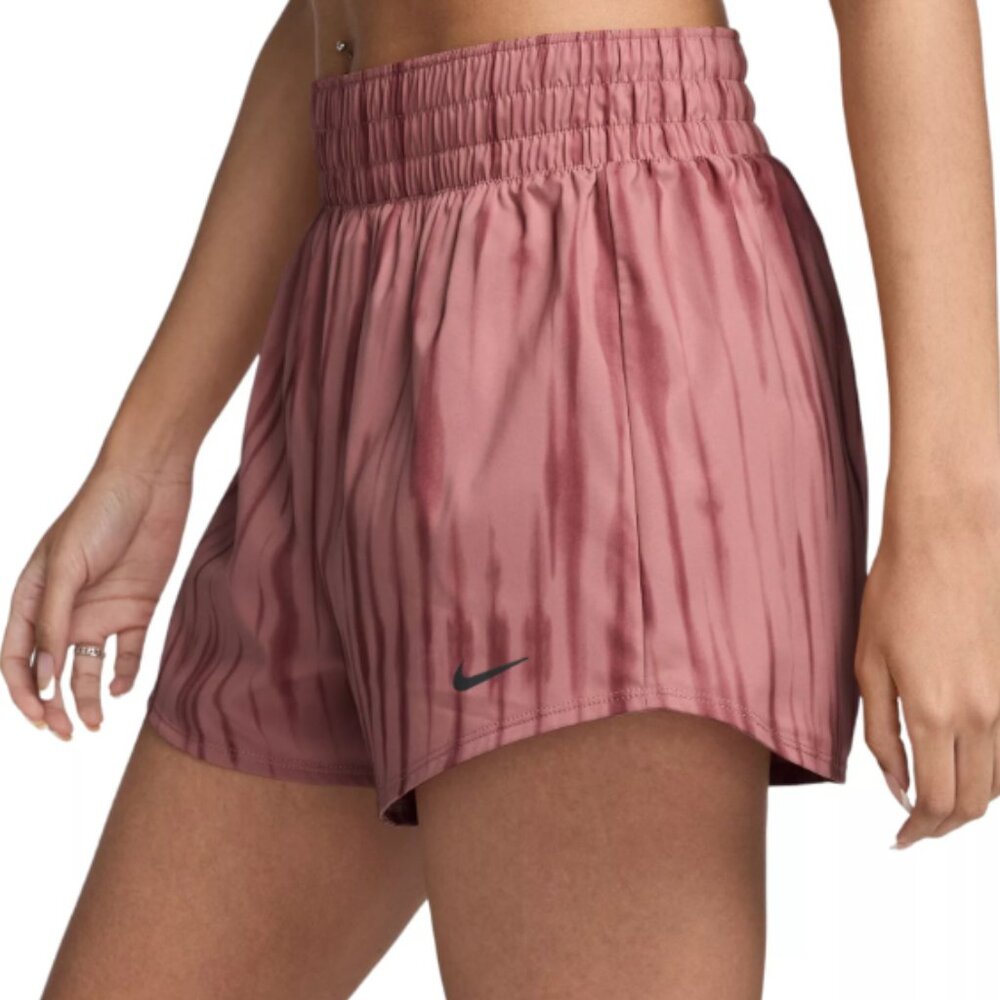 Nike Women's One Dri-FIT High-Waisted 3" Brief-Lined Printed Shorts-  Canyon Pin